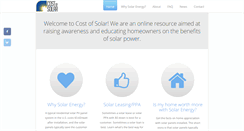 Desktop Screenshot of costofsolar.com